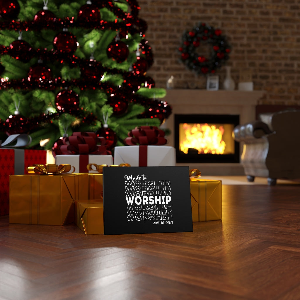 Worship More Psalm 95:1 Bible Verse Canvas Christian Wall Art Ready to Hang Unframed-Express Your Love Gifts