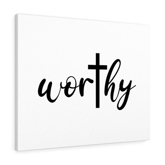 Worthy Bible Verse Canvas Christian Wall Art Ready to Hang Unframed-Express Your Love Gifts