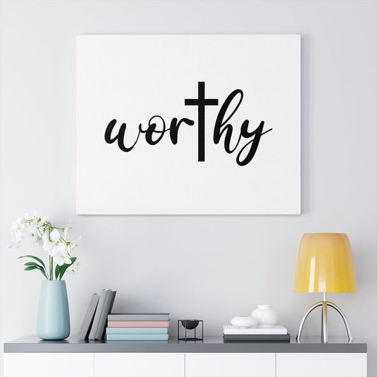 Scripture Walls Worthy Bible Verse Canvas Christian Wall Art Ready to Hang Unframed-Express Your Love Gifts