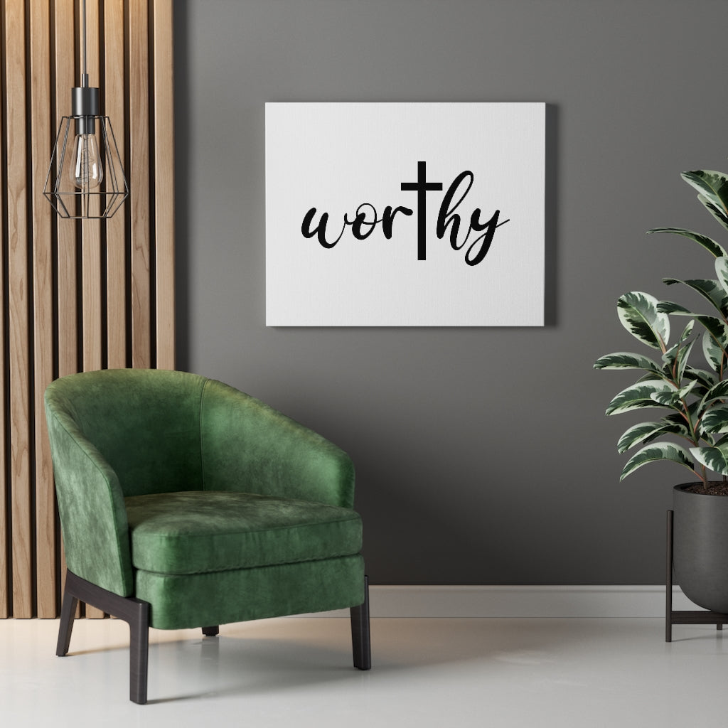 Scripture Walls Worthy Bible Verse Canvas Christian Wall Art Ready to Hang Unframed-Express Your Love Gifts