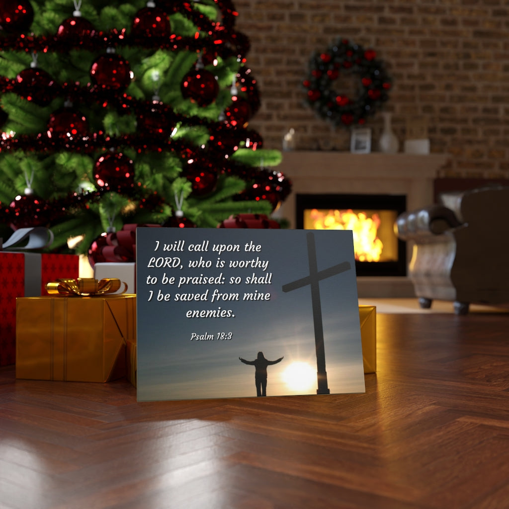 Worthy Psalm 18:3 Bible Verse Canvas Christian Wall Art Ready to Hang Unframed-Express Your Love Gifts