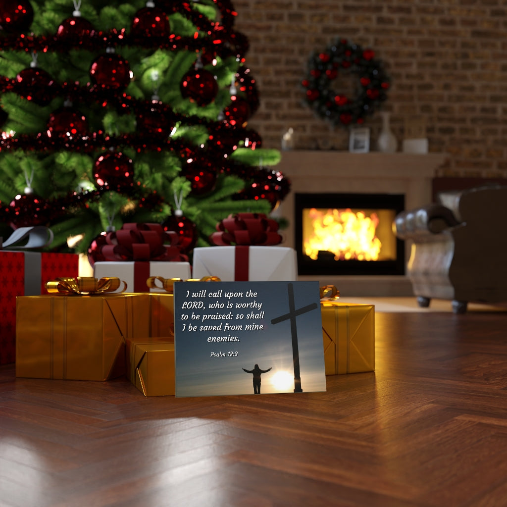 Worthy Psalm 18:3 Bible Verse Canvas Christian Wall Art Ready to Hang Unframed-Express Your Love Gifts