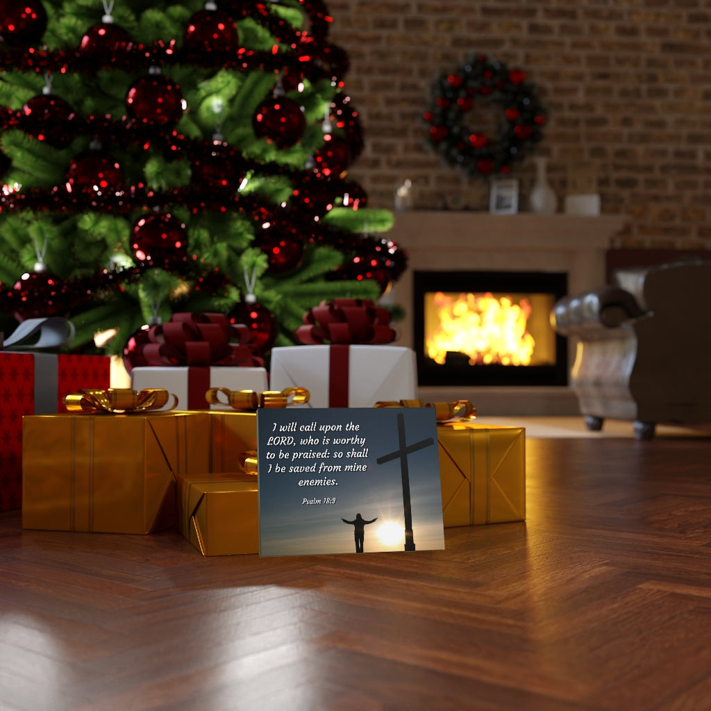 Worthy Psalm 18:3 Bible Verse Canvas Christian Wall Art Ready to Hang Unframed-Express Your Love Gifts