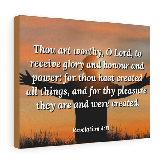 Worthy Revelation 4:11 Bible Verse Canvas Christian Wall Art Ready to Hang Unframed-Express Your Love Gifts