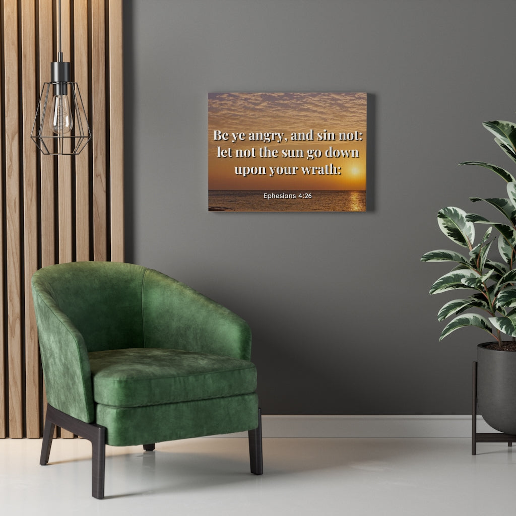 Wrath Ephesians 4:26 Bible Verse Canvas Christian Wall Art Ready to Hang Unframed-Express Your Love Gifts