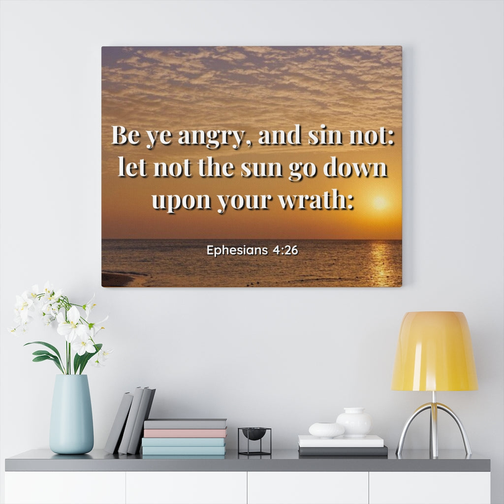 Wrath Ephesians 4:26 Bible Verse Canvas Christian Wall Art Ready to Hang Unframed-Express Your Love Gifts
