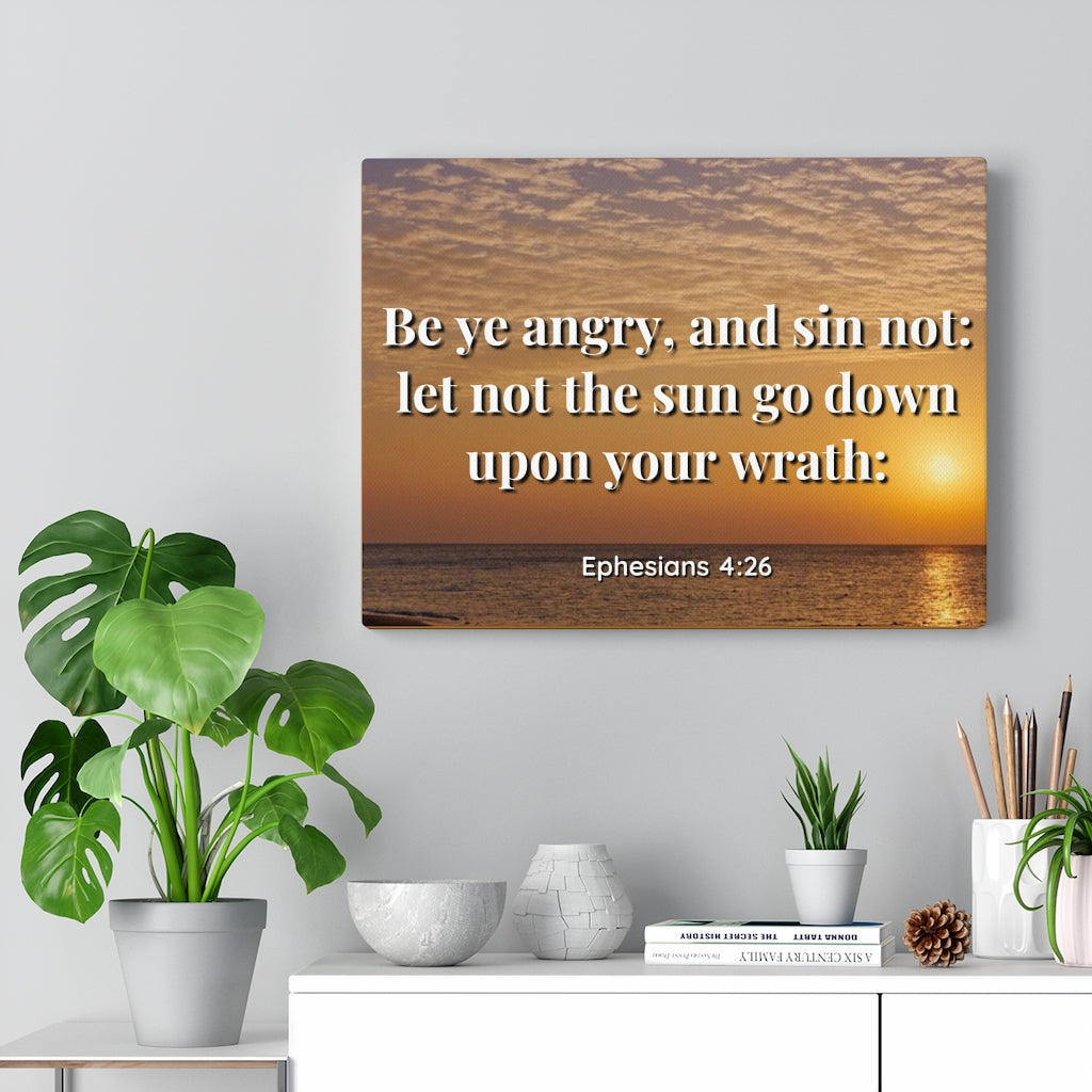 Wrath Ephesians 4:26 Bible Verse Canvas Christian Wall Art Ready to Hang Unframed-Express Your Love Gifts