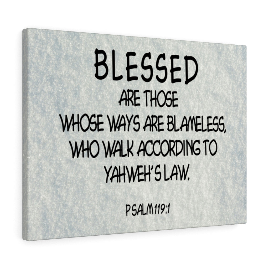 Yahweh's Law Psalm 119:1 Scripture Bible Verse Canvas Christian Wall Art Ready to Hang Unframed-Express Your Love Gifts