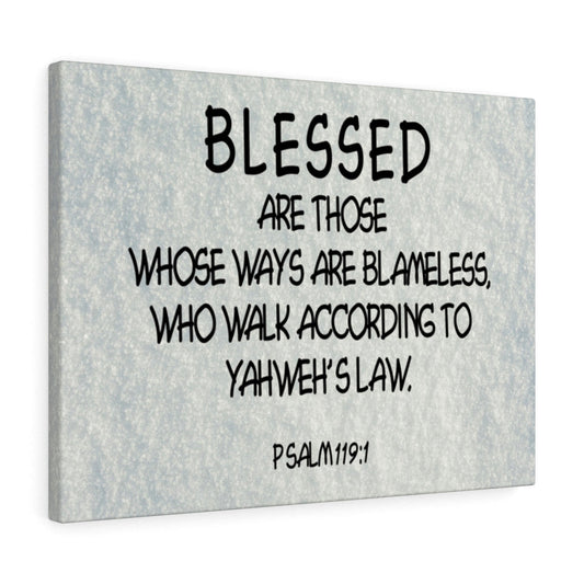 Yahweh's Law Psalm 119:1 Scripture Bible Verse Canvas Christian Wall Art Ready to Hang Unframed-Express Your Love Gifts