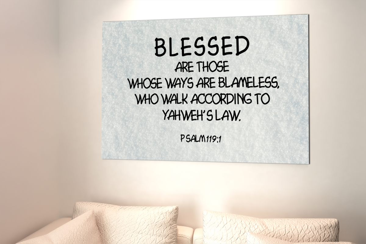 Scripture Walls Yahweh's Law Psalm 119:1 Scripture Bible Verse Canvas Christian Wall Art Ready to Hang Unframed-Express Your Love Gifts