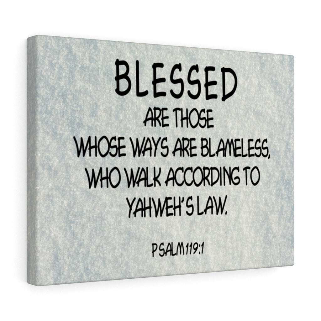 Scripture Walls Yahweh's Law Psalm 119:1 Scripture Bible Verse Canvas Christian Wall Art Ready to Hang Unframed-Express Your Love Gifts