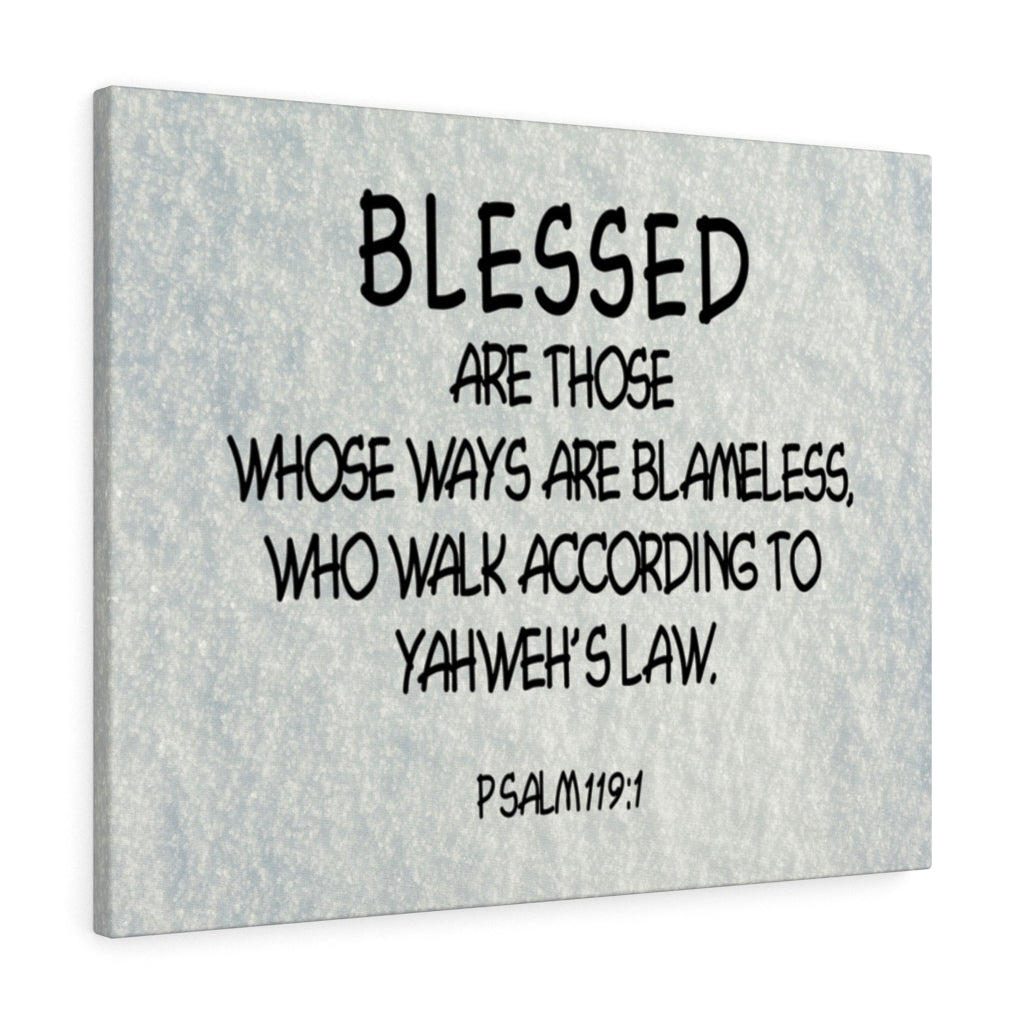 Scripture Walls Yahweh's Law Psalm 119:1 Scripture Bible Verse Canvas Christian Wall Art Ready to Hang Unframed-Express Your Love Gifts