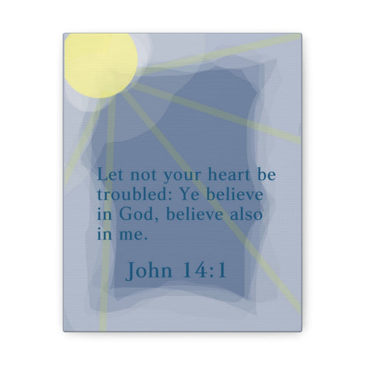 Scripture Walls Ye Believe In God John 14:1 Bible Verse Canvas Christian Wall Art Ready to Hang Unframed-Express Your Love Gifts