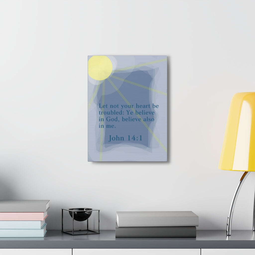 Scripture Walls Ye Believe In God John 14:1 Bible Verse Canvas Christian Wall Art Ready to Hang Unframed-Express Your Love Gifts