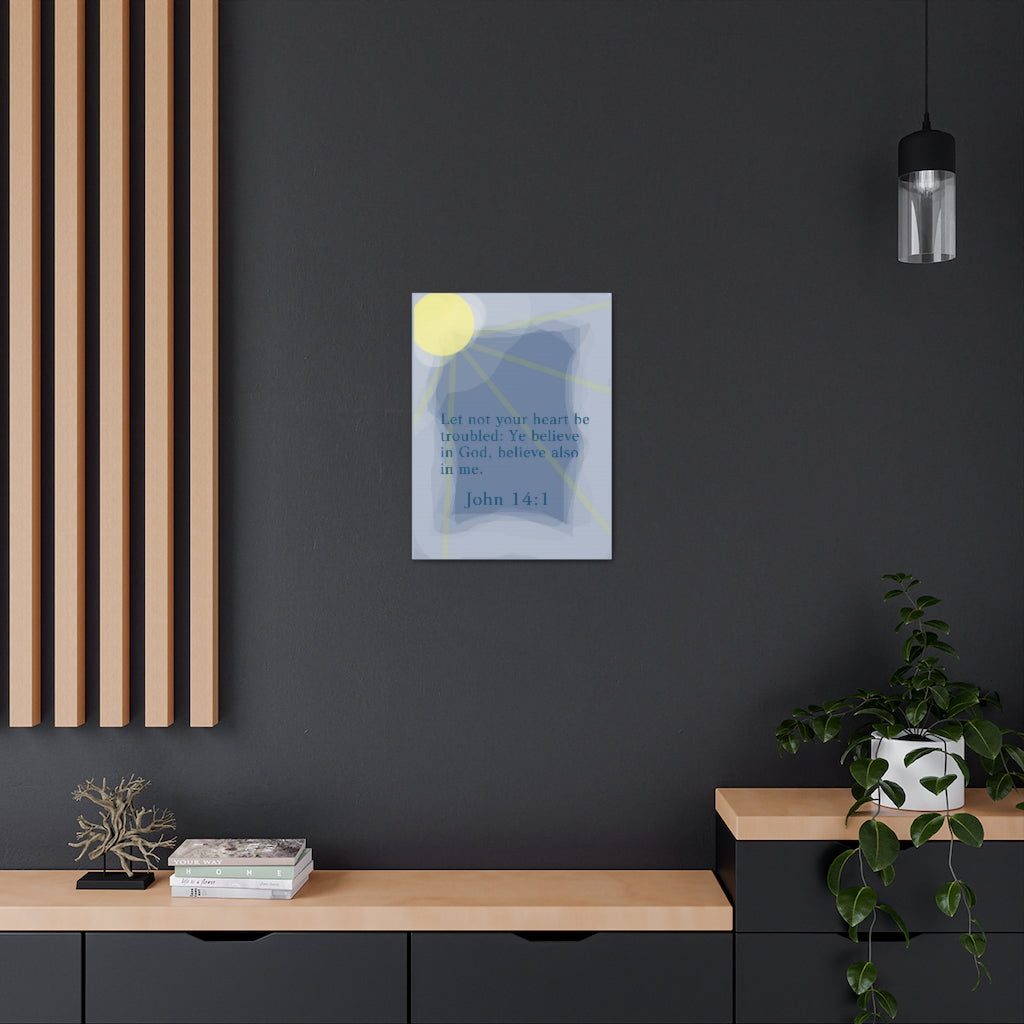 Scripture Walls Ye Believe In God John 14:1 Bible Verse Canvas Christian Wall Art Ready to Hang Unframed-Express Your Love Gifts