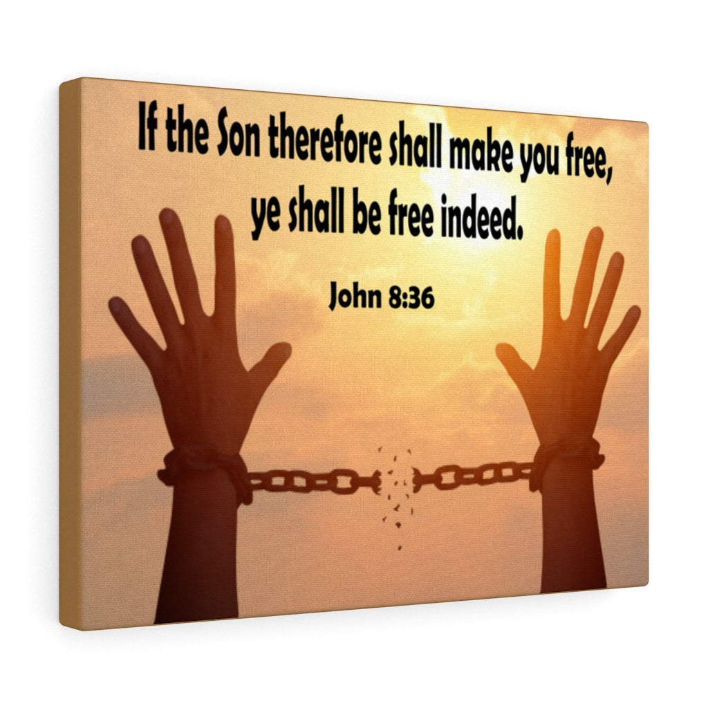 Scripture Walls Ye Shall Be Free Indeed John 8:36 Bible Verse Canvas Christian Wall Art Ready to Hang Unframed-Express Your Love Gifts