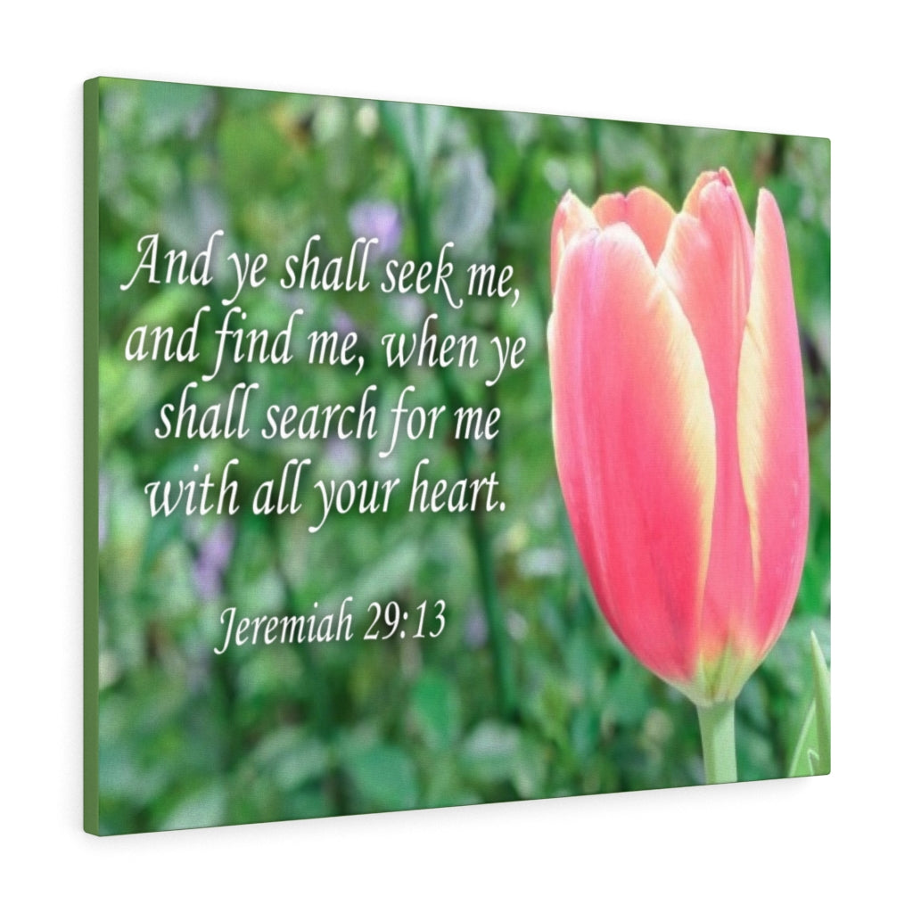 Ye Shall Seek Me Jeremiah 29:13 Bible Verse Canvas Christian Wall Art Ready to Hang Unframed-Express Your Love Gifts
