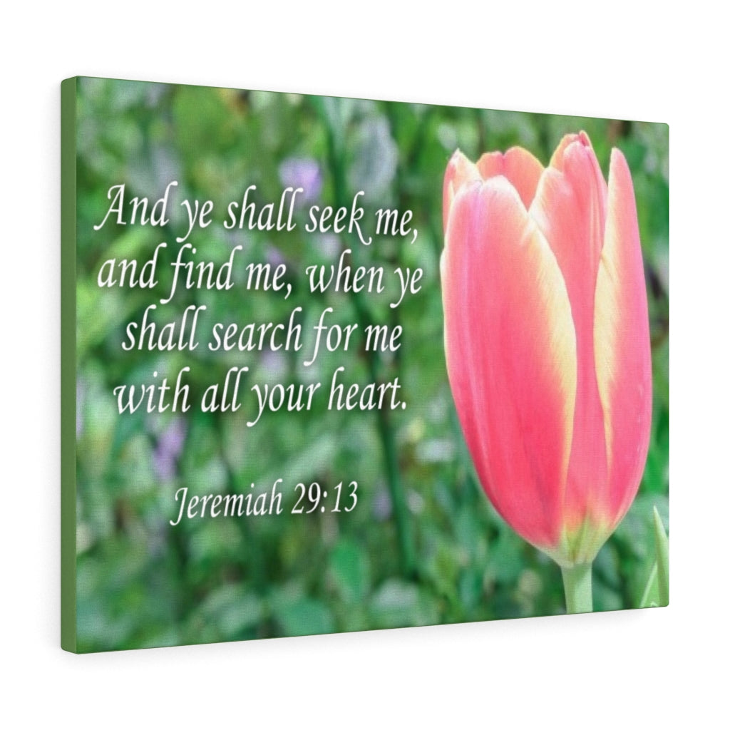 Scripture Walls Ye Shall Seek Me Jeremiah 29:13 Bible Verse Canvas Christian Wall Art Ready to Hang Unframed-Express Your Love Gifts