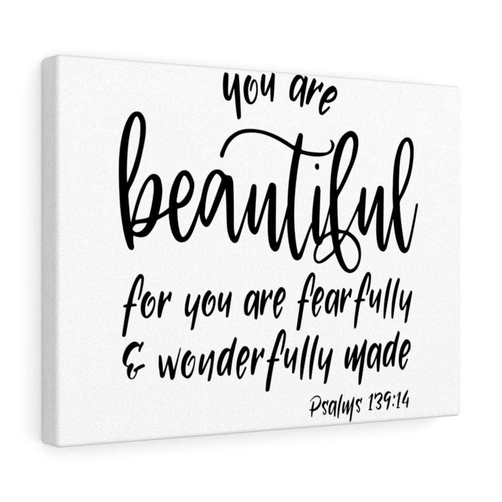 Scripture Walls You Are Beautiful Psalm 139:14 Bible Verse Canvas Christian Wall Art Ready to Hang Unframed-Express Your Love Gifts