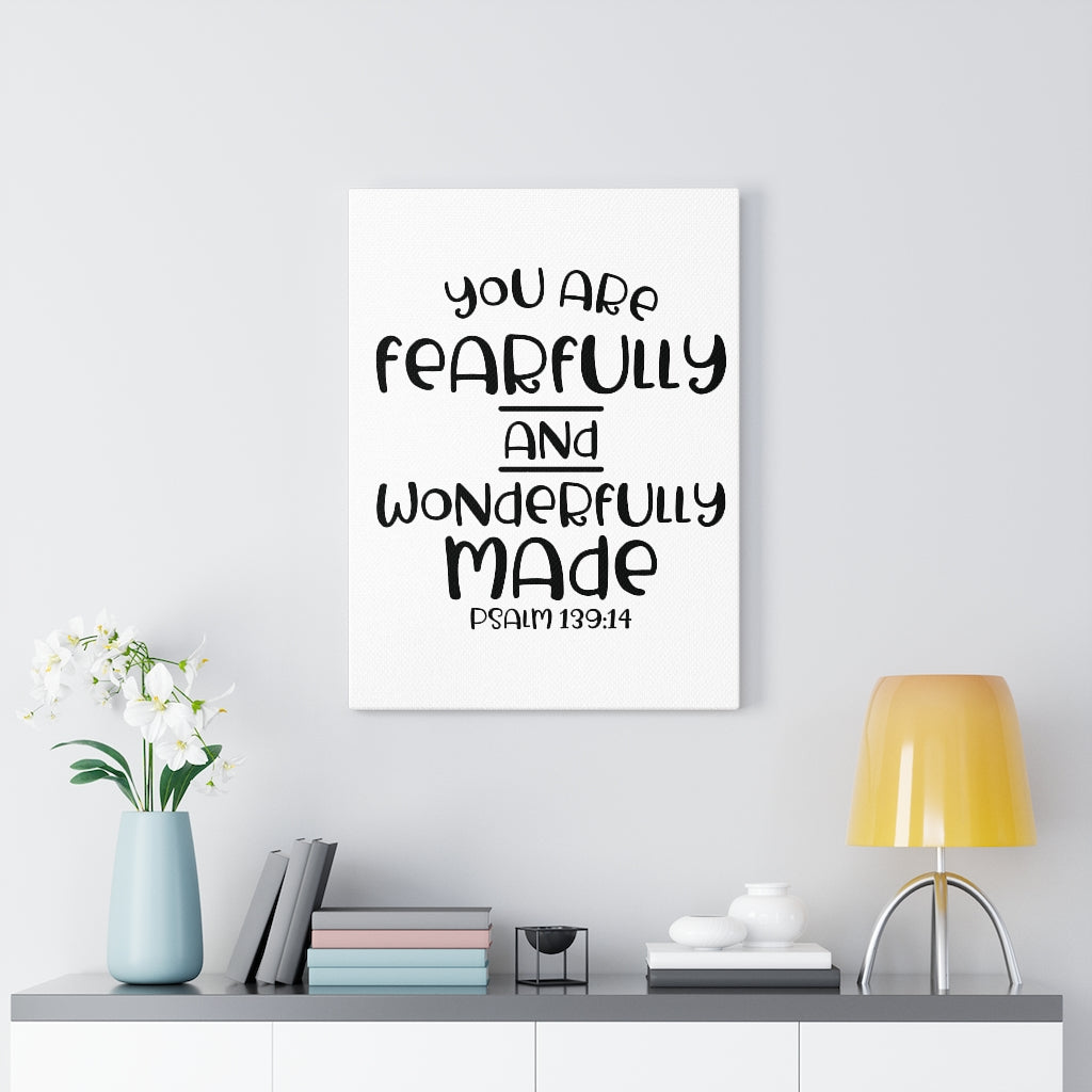 Scripture Walls You Are Fearfully Psalm 139:14 Bible Verse Canvas Christian Wall Art Ready to Hang Unframed-Express Your Love Gifts