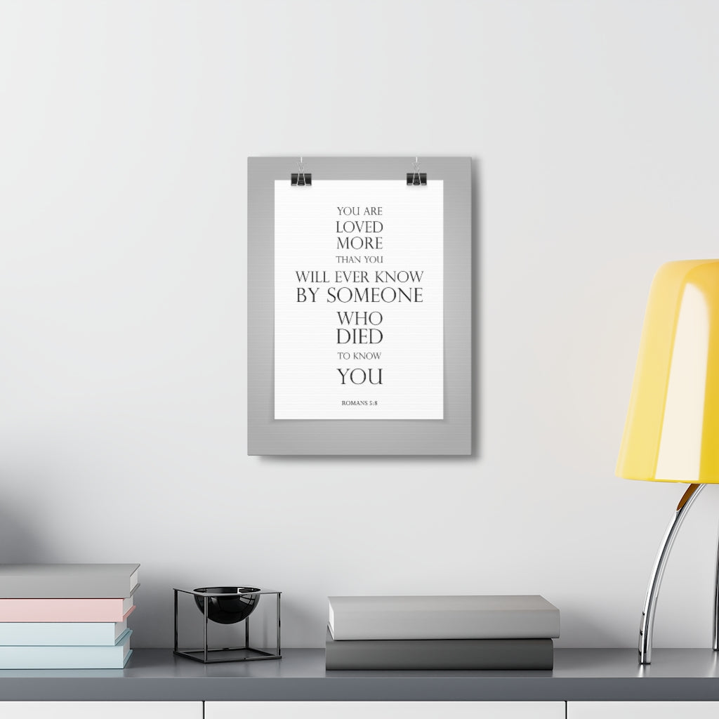 You Are Loved More Romans 5:8 Bible Verse Canvas Christian Wall Art Ready To Hang Unframed-Express Your Love Gifts