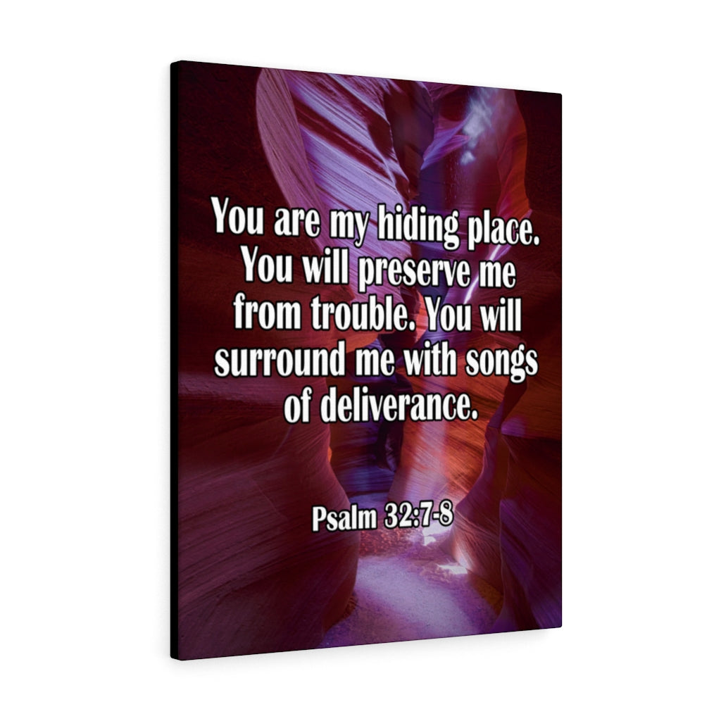 You Are My Hiding Place Psalm 32:7-8 Bible Verse Canvas Christian Wall Art Ready to Hang Unframed-Express Your Love Gifts