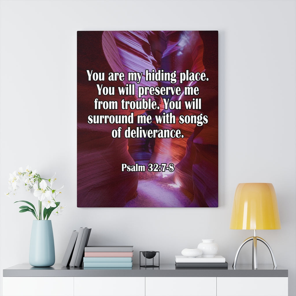 Scripture Walls You Are My Hiding Place Psalm 32:7-8 Bible Verse Canvas Christian Wall Art Ready to Hang Unframed-Express Your Love Gifts