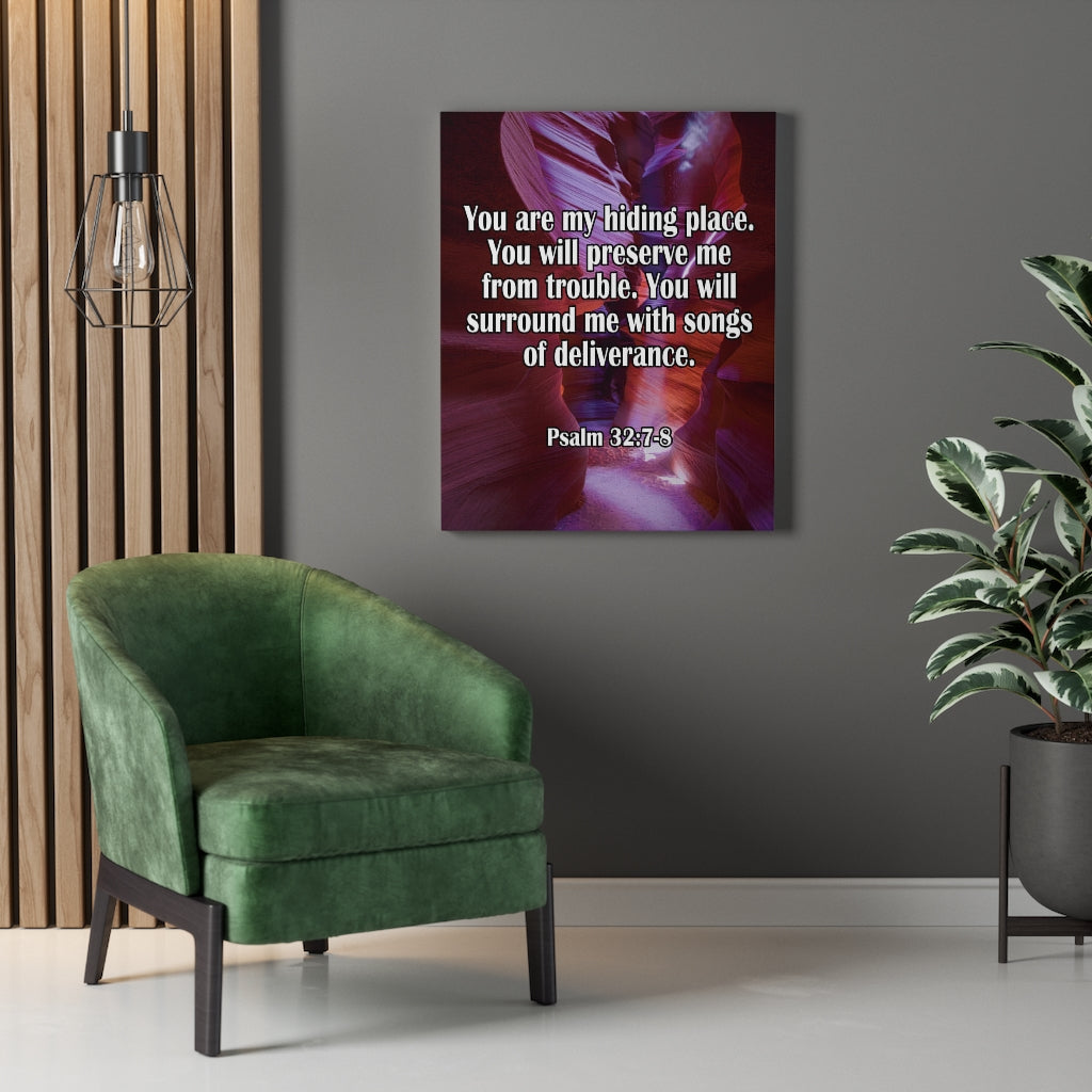 Scripture Walls You Are My Hiding Place Psalm 32:7-8 Bible Verse Canvas Christian Wall Art Ready to Hang Unframed-Express Your Love Gifts