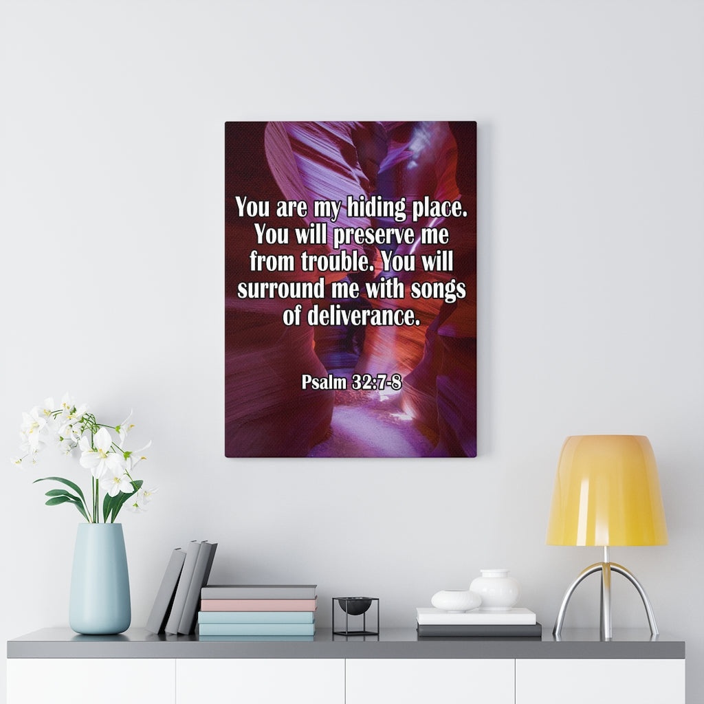 Scripture Walls You Are My Hiding Place Psalm 32:7-8 Bible Verse Canvas Christian Wall Art Ready to Hang Unframed-Express Your Love Gifts