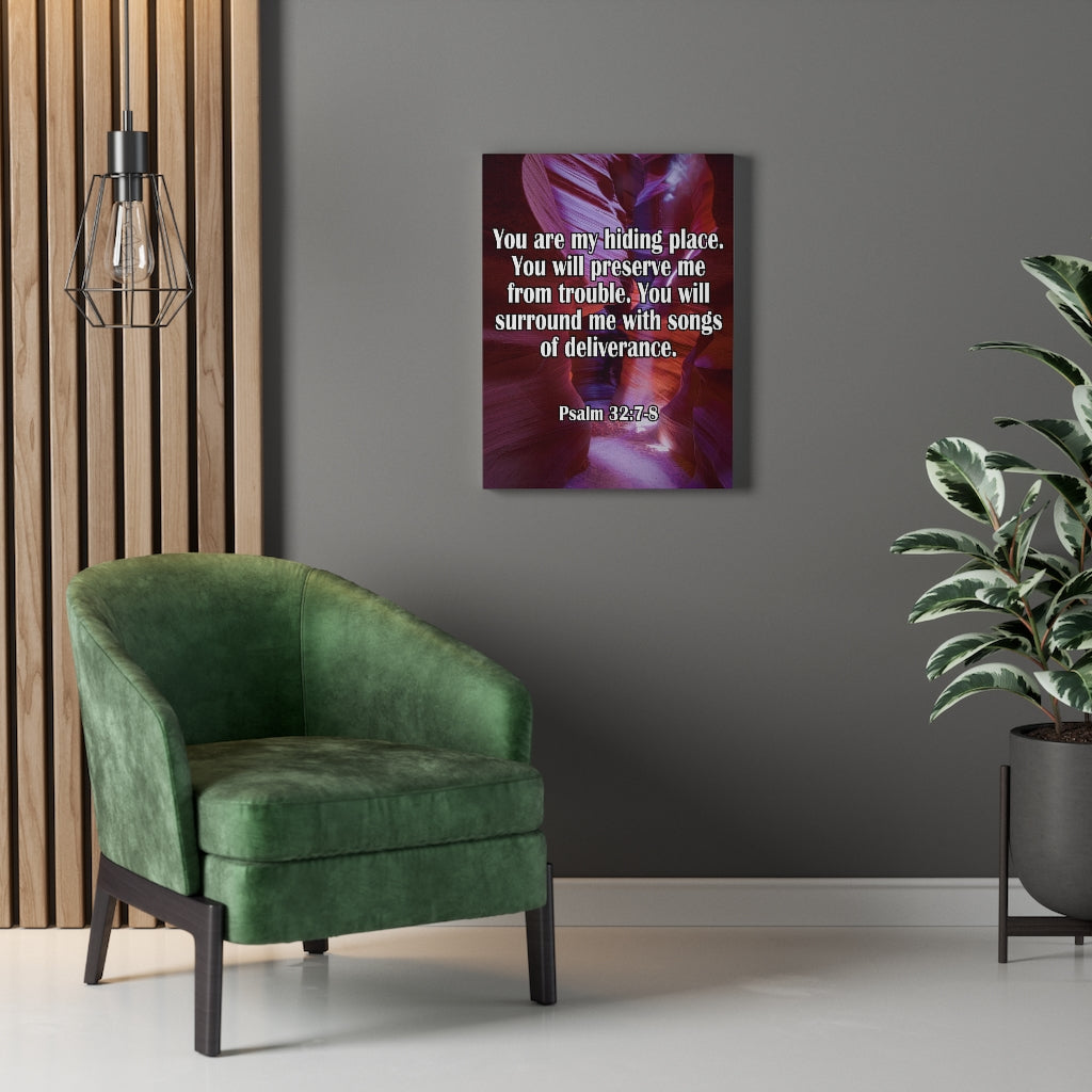 Scripture Walls You Are My Hiding Place Psalm 32:7-8 Bible Verse Canvas Christian Wall Art Ready to Hang Unframed-Express Your Love Gifts