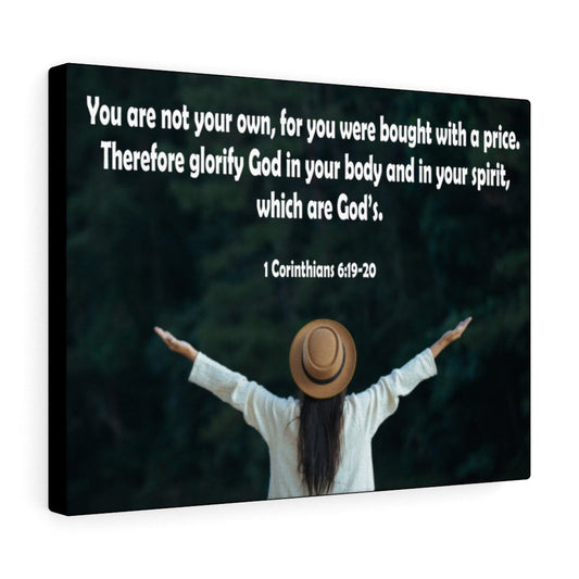 You Are Not Your Own 1 Corinthians 6:19-20 Bible Verse Canvas Christian Wall Art Ready to Hang Unframed-Express Your Love Gifts