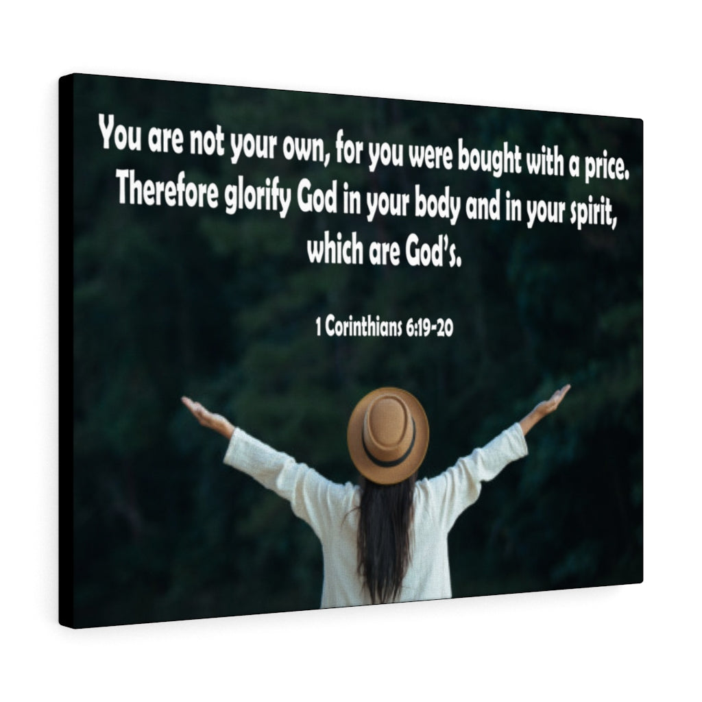 Scripture Walls You Are Not Your Own 1 Corinthians 6:19-20 Bible Verse Canvas Christian Wall Art Ready to Hang Unframed-Express Your Love Gifts