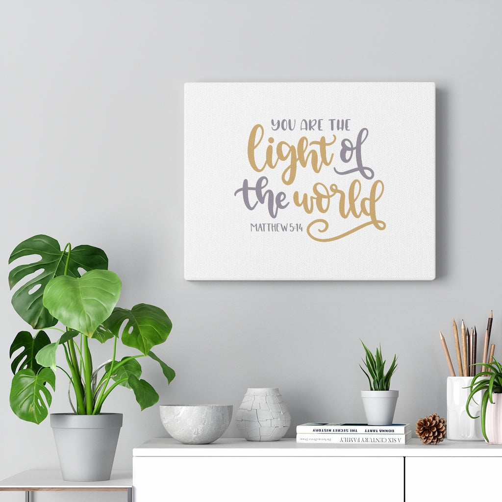 You Are The Light Matthew 5:14 Bible Verse Canvas Christian Wall Art Ready to Hang Unframed-Express Your Love Gifts