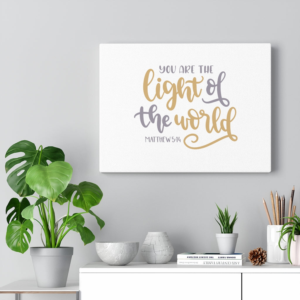 You Are The Light Matthew 5:14 Bible Verse Canvas Christian Wall Art Ready to Hang Unframed-Express Your Love Gifts