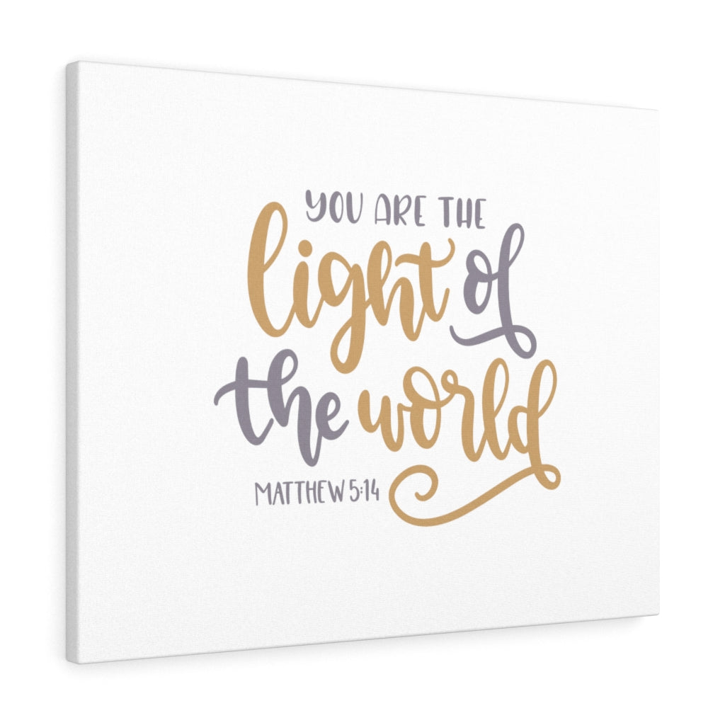 You Are The Light Matthew 5:14 Bible Verse Canvas Christian Wall Art Ready to Hang Unframed-Express Your Love Gifts