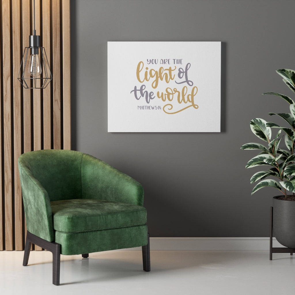 You Are The Light Matthew 5:14 Bible Verse Canvas Christian Wall Art Ready to Hang Unframed-Express Your Love Gifts
