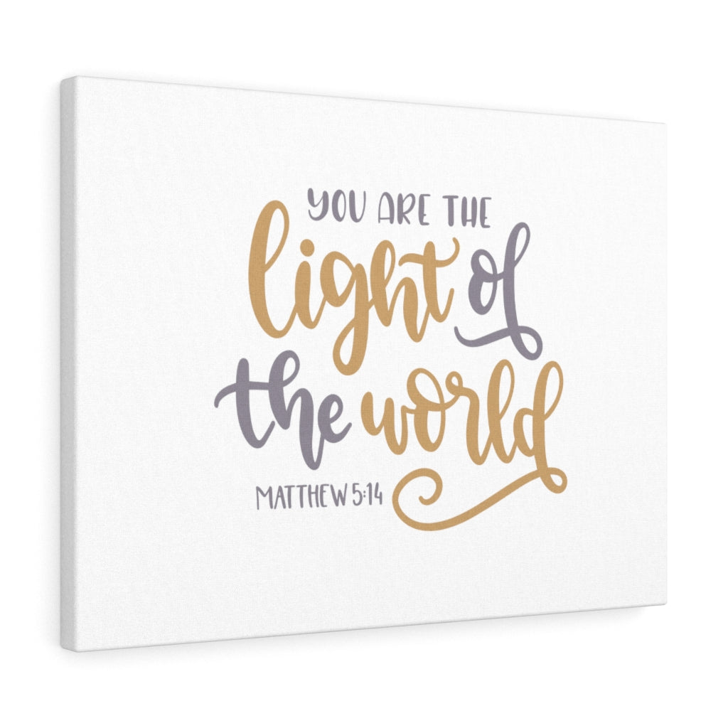 You Are The Light Matthew 5:14 Bible Verse Canvas Christian Wall Art Ready to Hang Unframed-Express Your Love Gifts