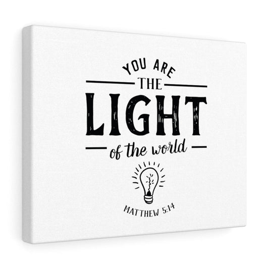 You Are The Light Matthew 5:14 White Bible Verse Canvas Christian Wall Art Ready to Hang Unframed-Express Your Love Gifts