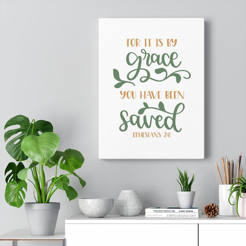 You Have Been Saved Ephesians 2:8 Bible Verse Canvas Christian Wall Art Ready to Hang Unframed-Express Your Love Gifts