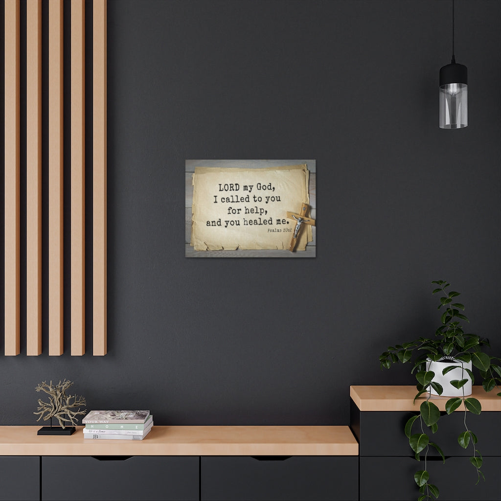 Scripture Walls You Healed Me Psalms 30:2 Bible Verse Canvas Christian Wall Art Ready to Hang Unframed-Express Your Love Gifts