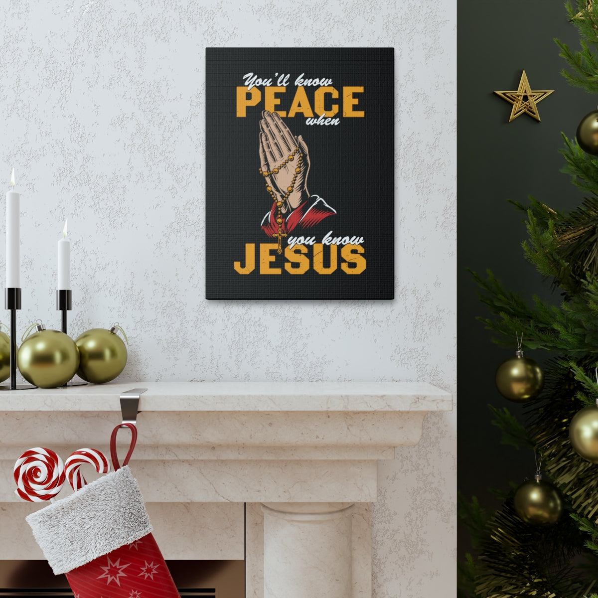 You'll Know Peace Rosary Psalms 96:1-13 Christian Wall Art Bible Verse Print Ready to Hang Unframed-Express Your Love Gifts