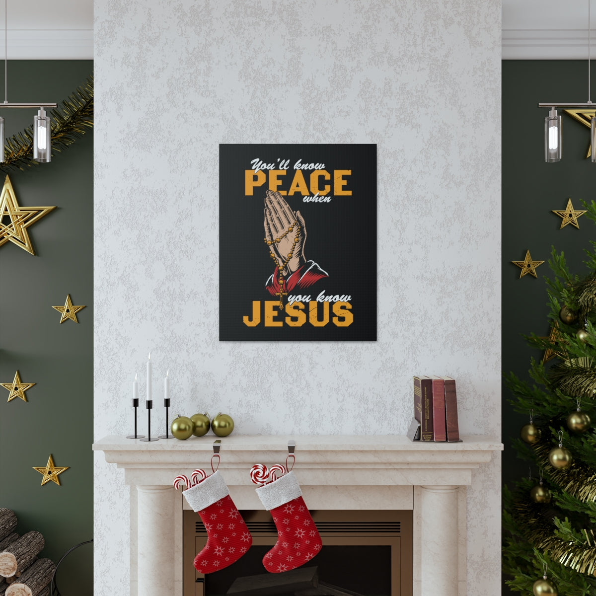 You'll Know Peace Rosary Psalms 96:1-13 Christian Wall Art Bible Verse Print Ready to Hang Unframed-Express Your Love Gifts