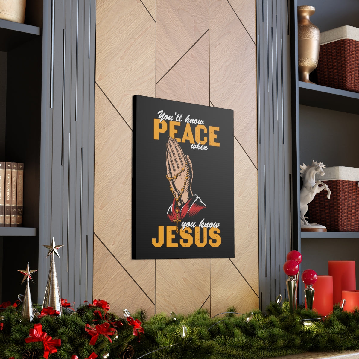 You'll Know Peace Rosary Psalms 96:1-13 Christian Wall Art Bible Verse Print Ready to Hang Unframed-Express Your Love Gifts