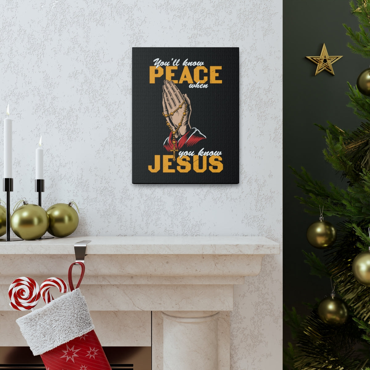 You'll Know Peace Rosary Psalms 96:1-13 Christian Wall Art Bible Verse Print Ready to Hang Unframed-Express Your Love Gifts