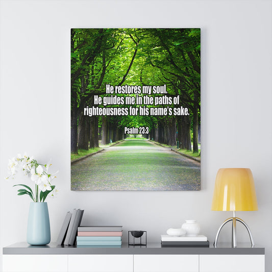 Scripture Walls You Restore My Soul Psalm 23:3 Wall Art Christian Home Decor Unframed-Express Your Love Gifts