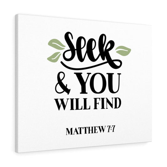 You Will Find Matthew 7:7 Bible Verse Canvas Christian Wall Art Ready to Hang Unframed-Express Your Love Gifts