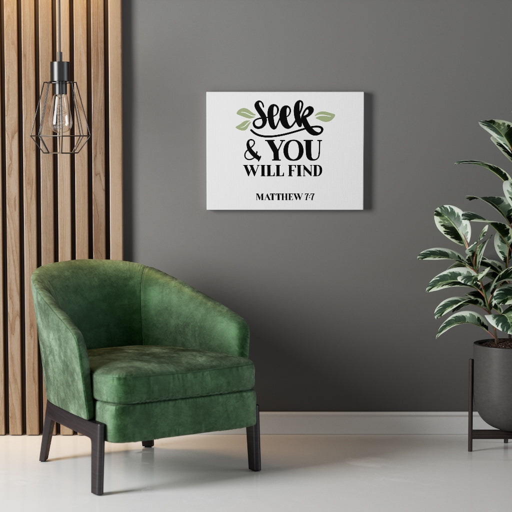Scripture Walls You Will Find Matthew 7:7 Bible Verse Canvas Christian Wall Art Ready to Hang Unframed-Express Your Love Gifts