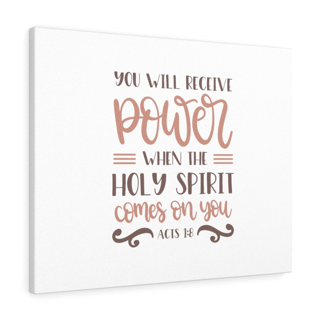 You Will Receive Power Acts 1:8 Bible Verse Canvas Christian Wall Art Ready to Hang Unframed-Express Your Love Gifts