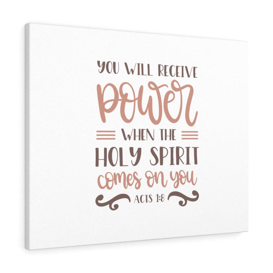 You Will Receive Power Acts 1:8 Bible Verse Canvas Christian Wall Art Ready to Hang Unframed-Express Your Love Gifts