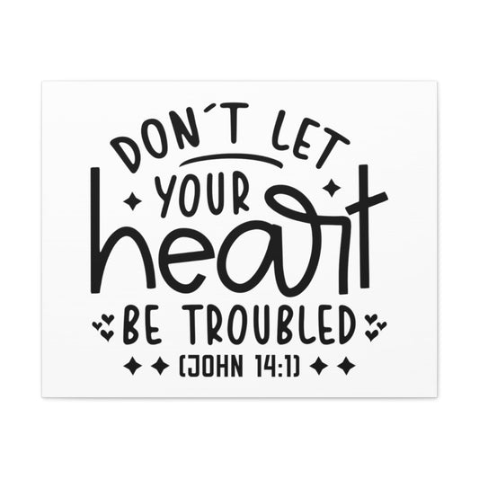 Scripture Walls Your Heart John 14:1 Star Heart Bible Verse Canvas Christian Wall Art Ready to Hang Unframed-Express Your Love Gifts